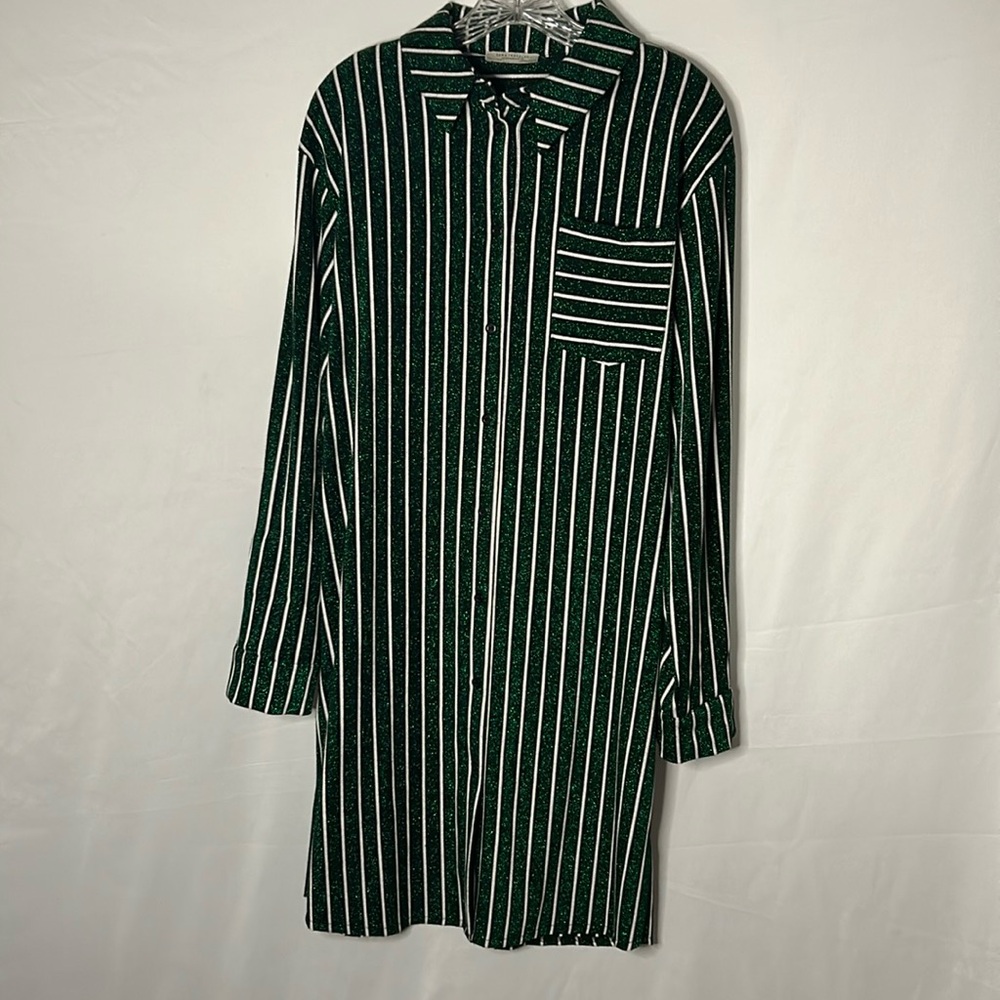 Zara shirt dress size Med oversized style. It’s in a beautiful green shade